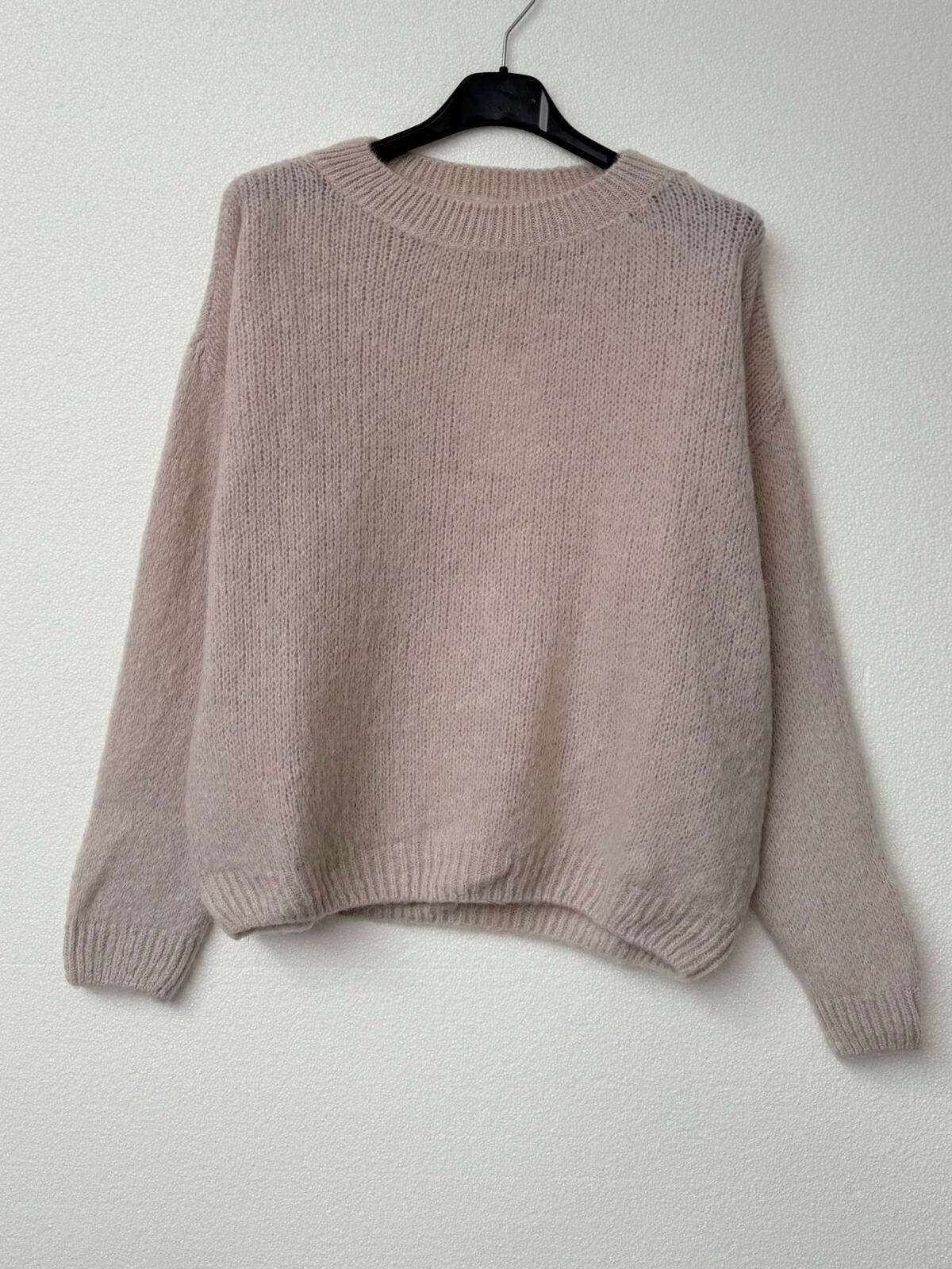 Pull col rond douceur mohair et laine