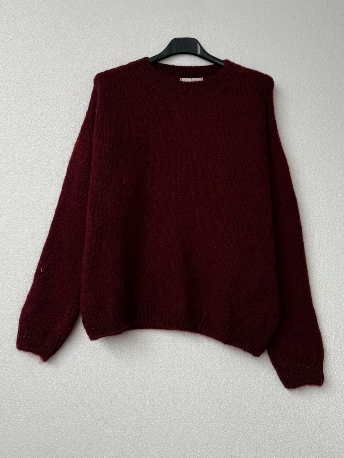 Pull col rond douceur mohair et laine