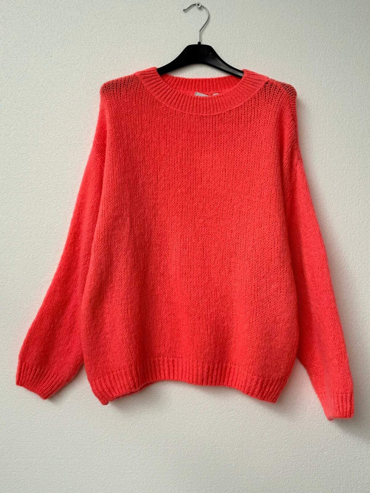 Pull col rond douceur mohair et laine