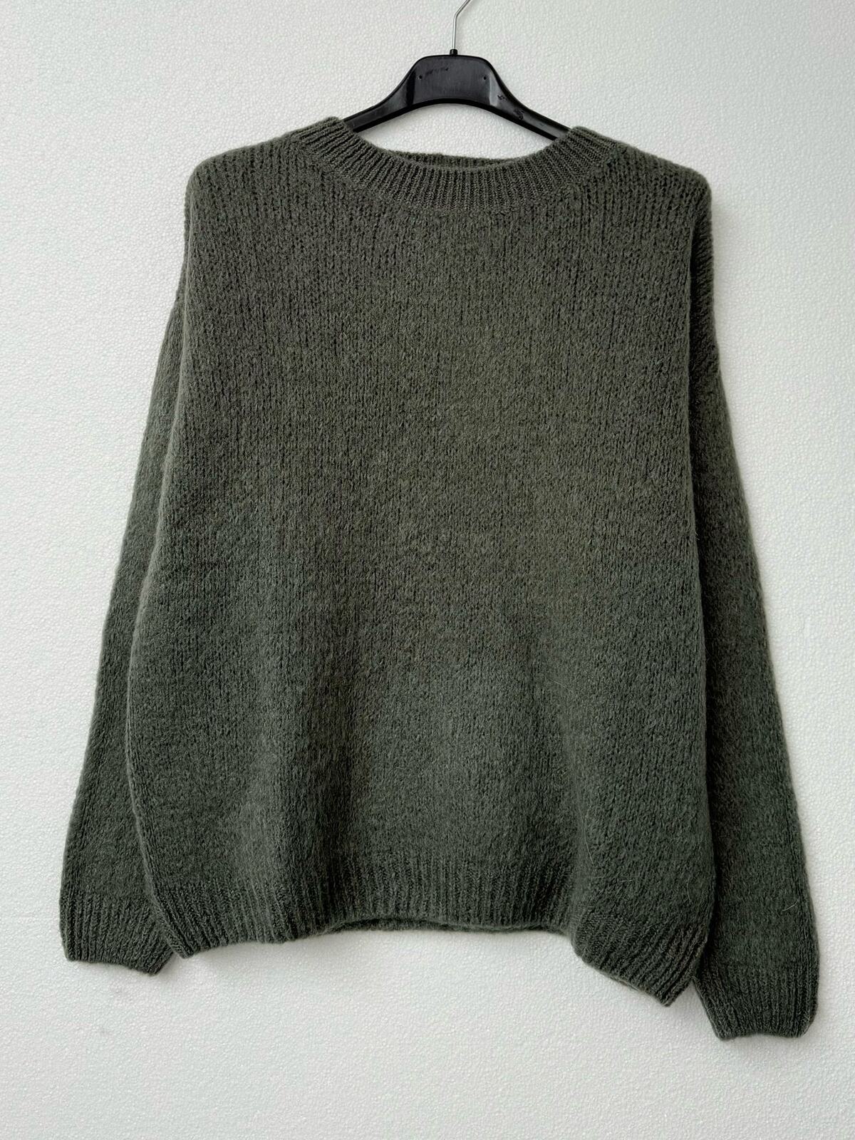 Pull col rond douceur mohair et laine