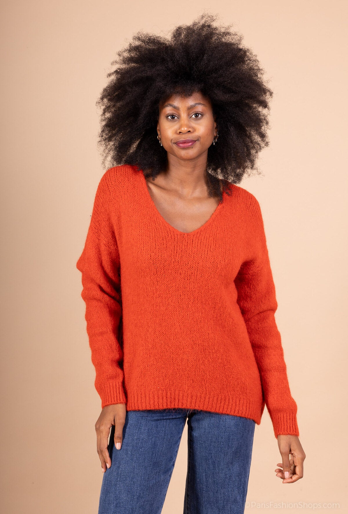 Pull col V en alpaga