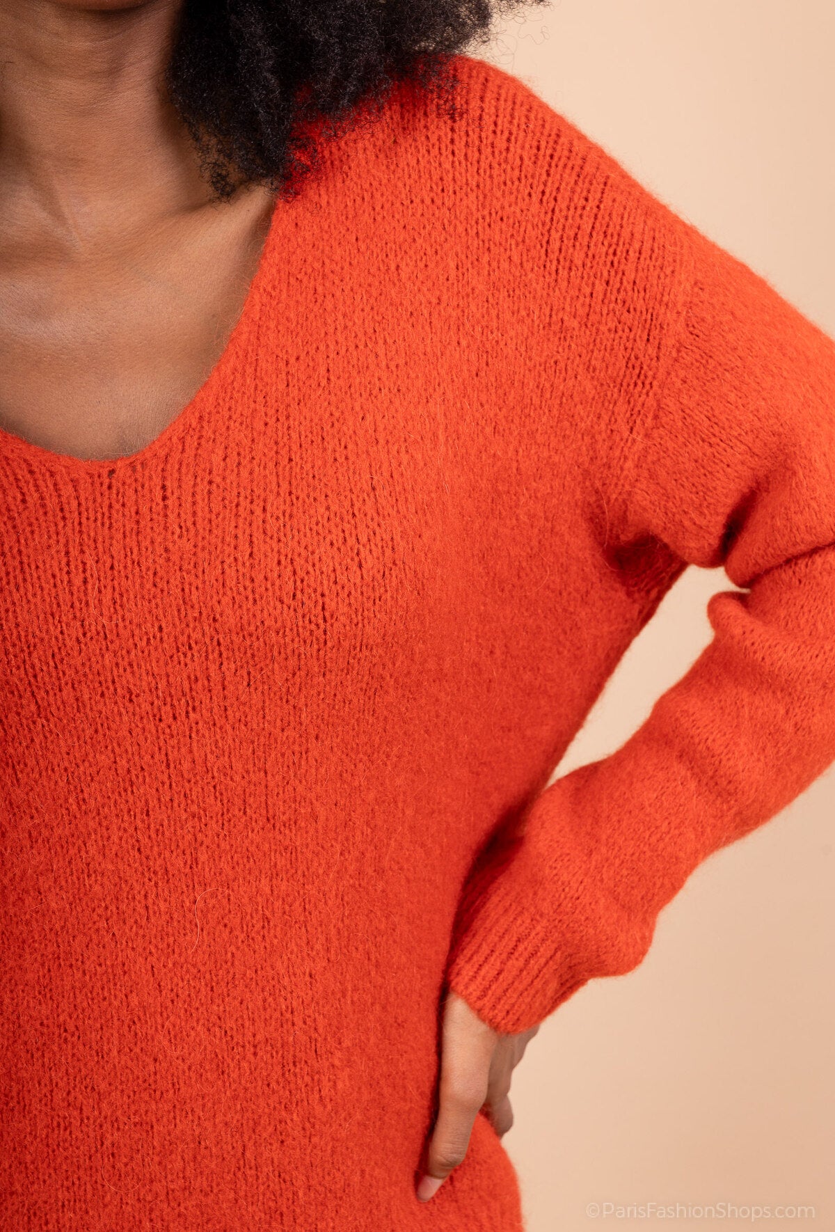 Pull col V en alpaga
