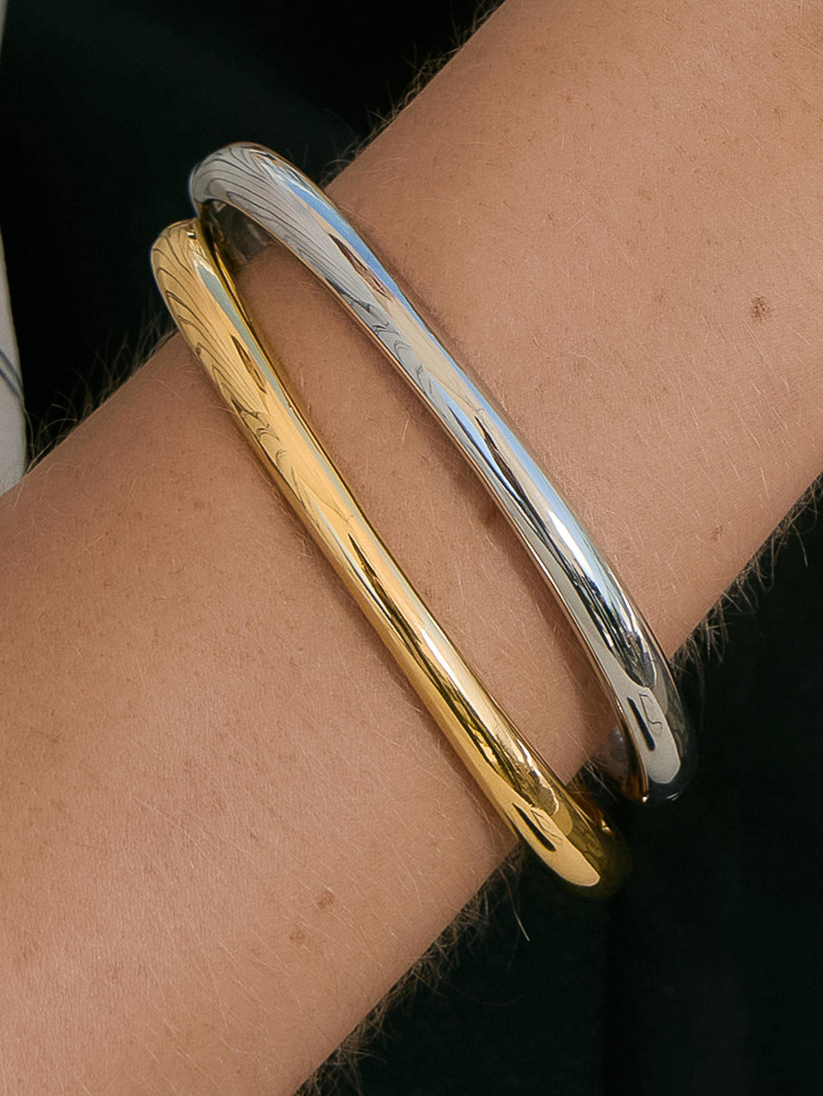 Bracelet jonc sculptural Mathieu en or 18 carats, sans ternir: Or jaune