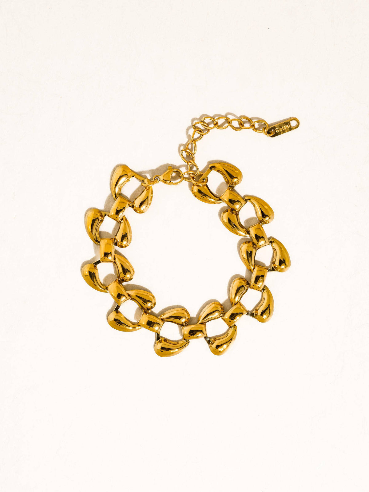 Bracelet Romilly à grosses mailles en or 18 carats, anti-ternissure: Or jaune