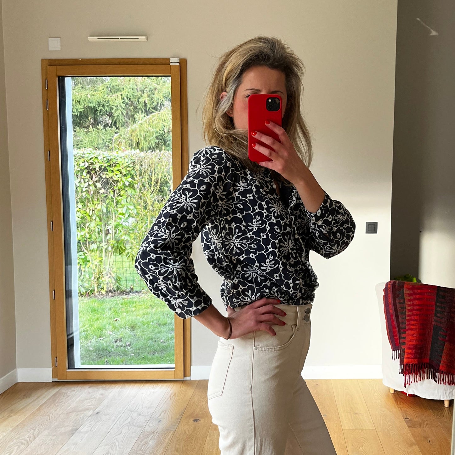 Blouse brodée florale Marion