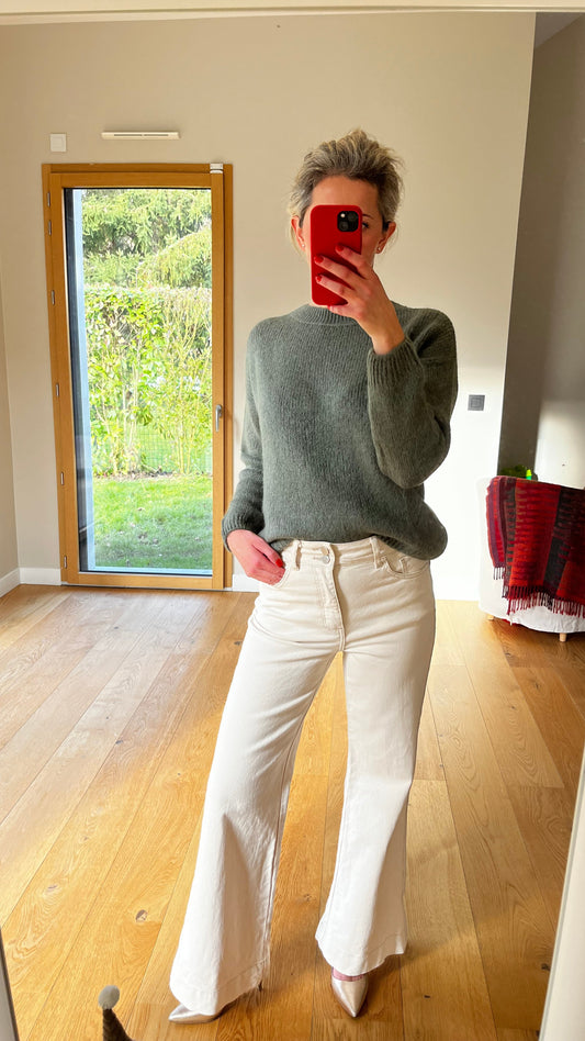 Pull col rond douceur mohair et laine