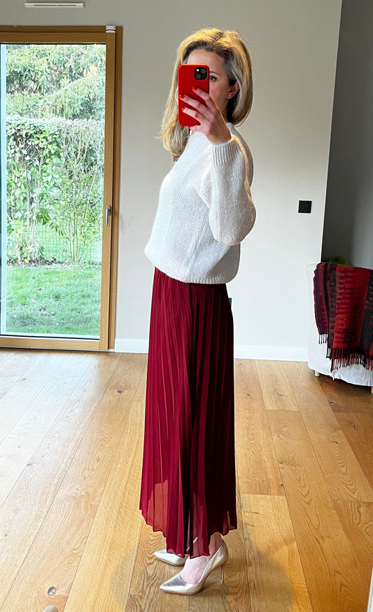 Jupe plissée fluide et ceinture Romy
