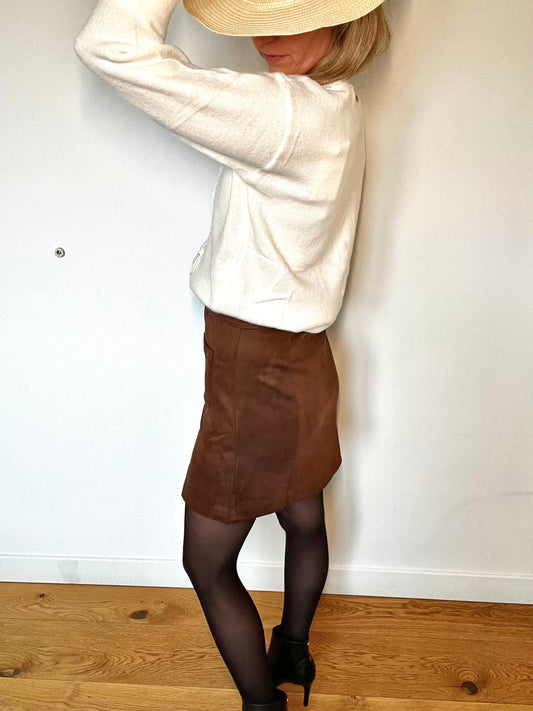 Jupe courte Perrine - Chocolat