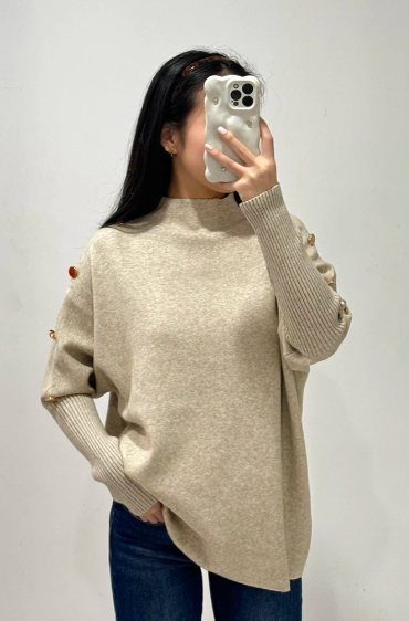 Pull Maille Boutons Epaules