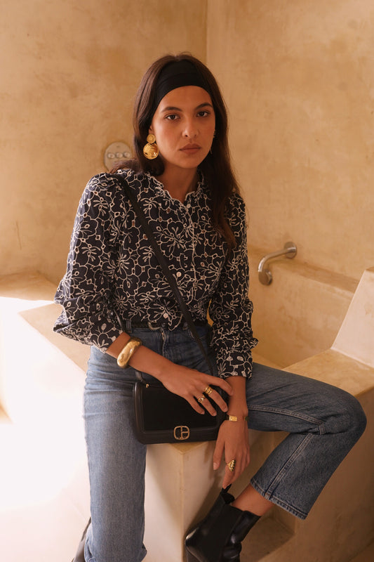 Blouse brodée florale Marion