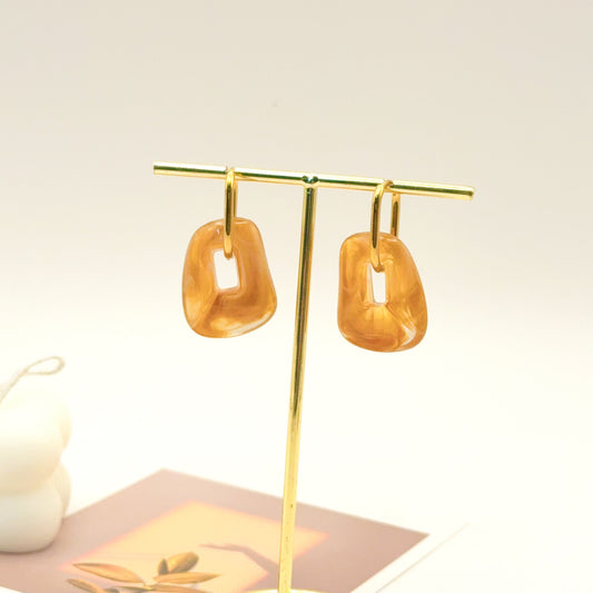 Boucles d'oreilles forme irrégulière - Taupe