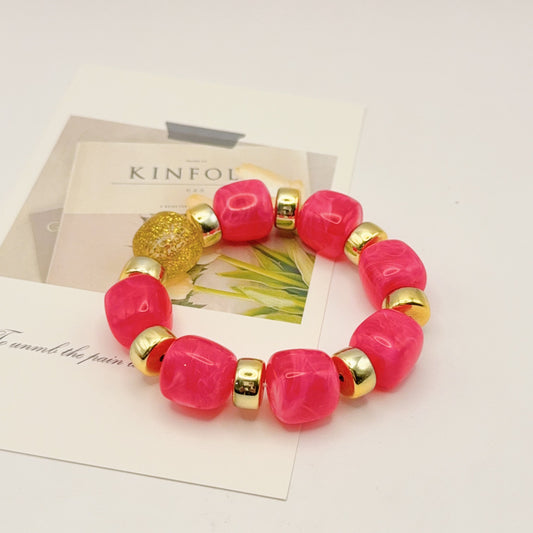 Bracelet "La vie est belle" - Fuschia