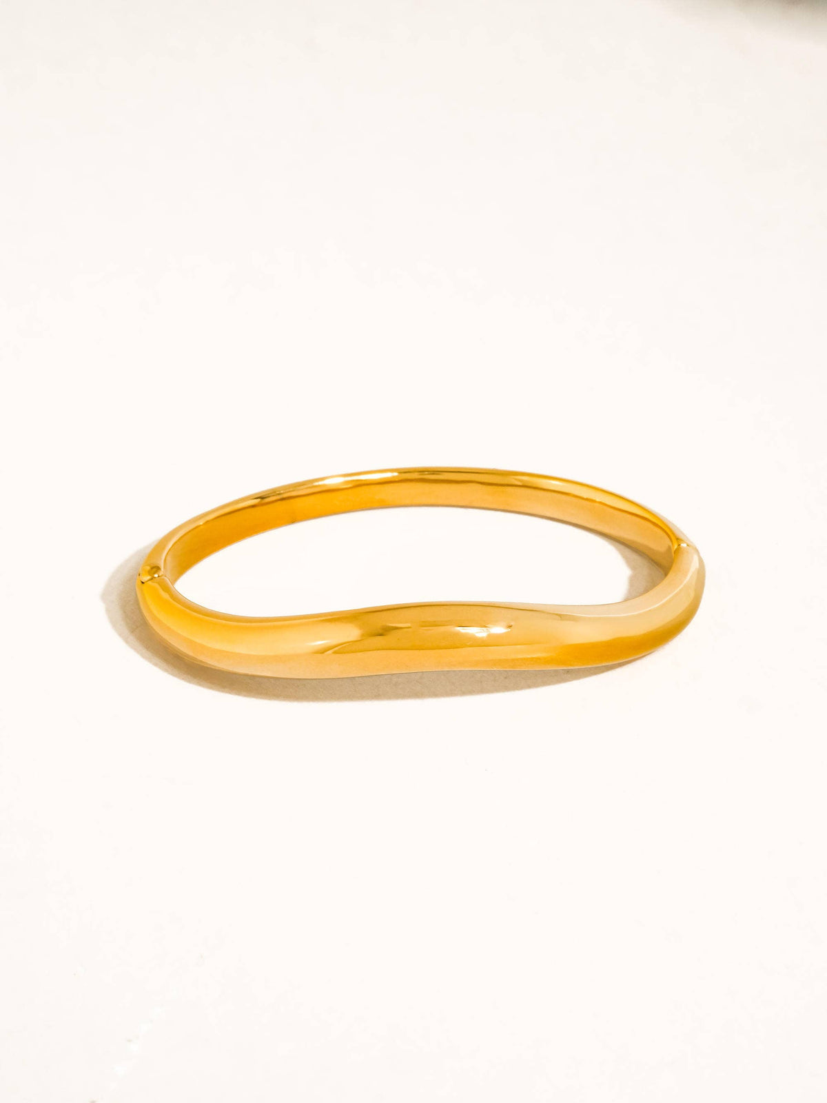 Bracelet jonc sculptural Mathieu en or 18 carats, sans ternir: Argent