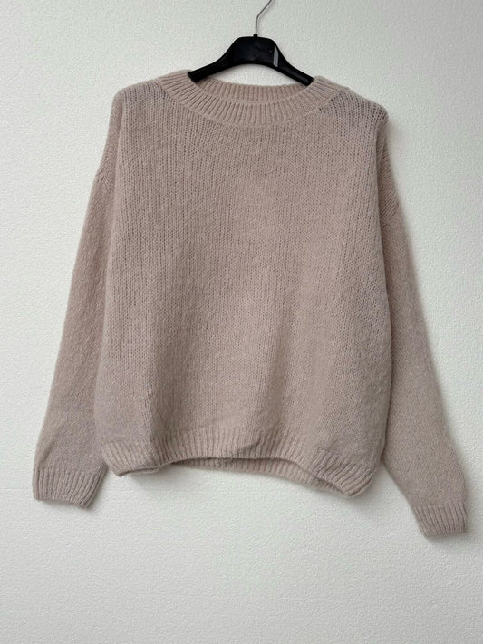 Pull col rond douceur mohair et laine